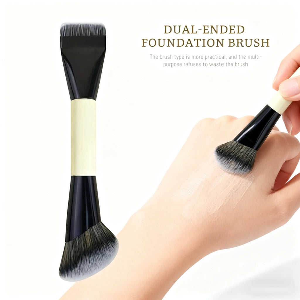 Double-Ended Foundation & Contour Brush | 2-in-1 Tool Makeup Brush QXL