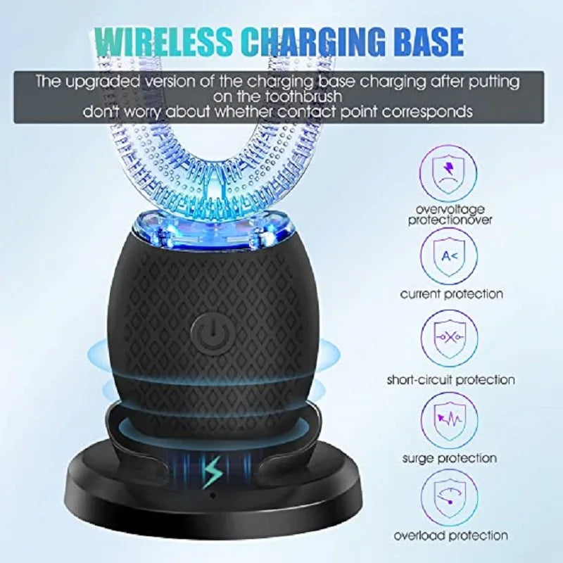 U-Shaped Ultrasonic 360° Electric Toothbrush | Wireless Charging Electric Toothbrush QXL