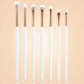 7-Pc Rose Gold Eye Makeup Brush Set | White Wood Handle Eye Makeup Brush Set QXL 7pcs White