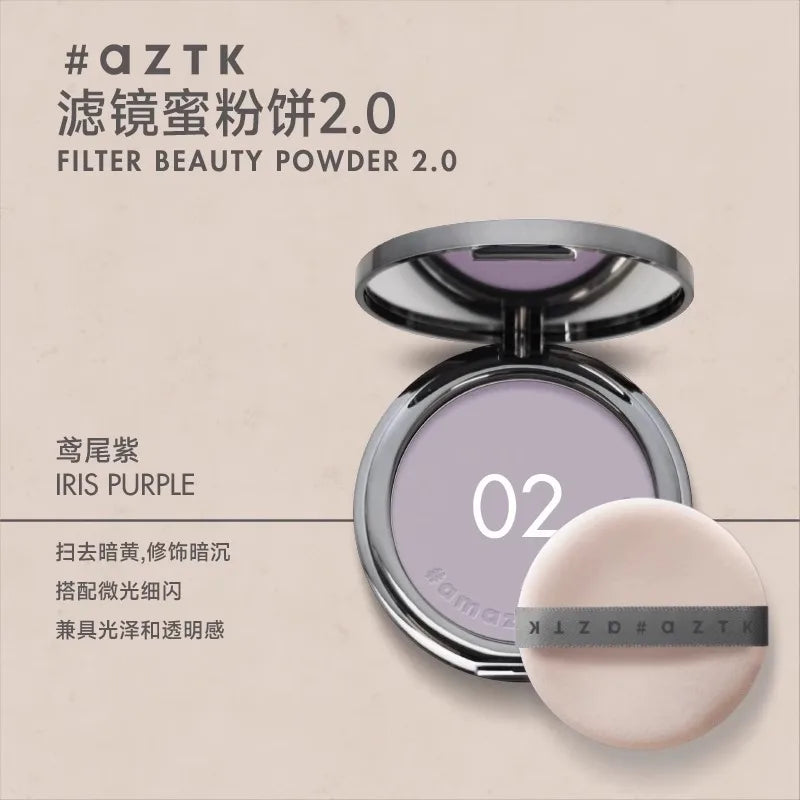 AZTK Filter Beauty Powder – Oil Control Matte Finish Makeup Face Setting Powder QXL 02 iris purple