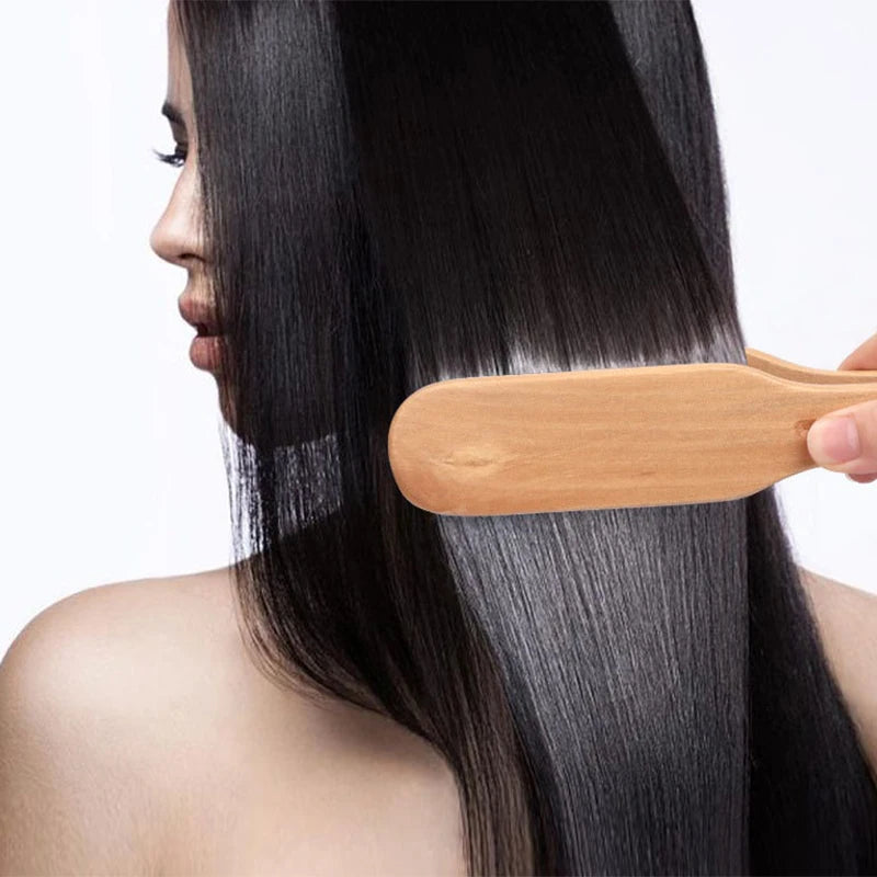 Double-Sided Anti-Static Hair Brush Comb | Wooden Handle Hair Brush Comb QXL
