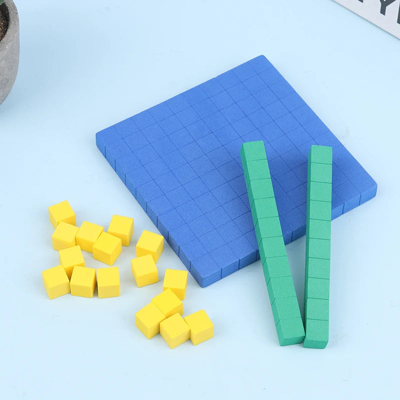 Base Ten Blocks 130-Pc Math Manipulatives | Place Value Set Math Manipulatives Set QXL