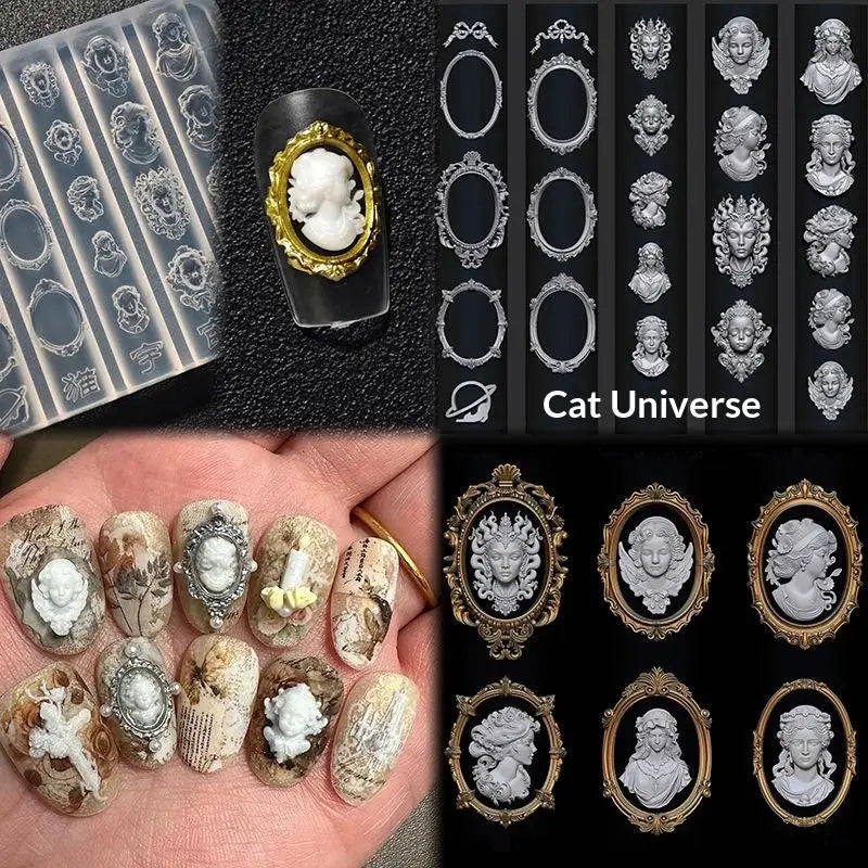 3D Silicone Nail Art Mold | Button & Cartoon Charm DIY Tool Nail Art Mold QXL