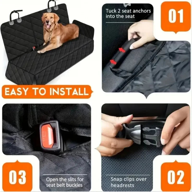 Waterproof Dog Car Seat Cover | Non-Slip Pet Hammock Protector Dog Car Seat Cover QXL