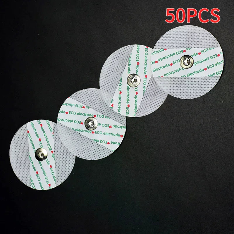 50-Pack Disposable ECG Electrode Pads | Non-Woven EKG Patches ECG Electrode Pads QXL