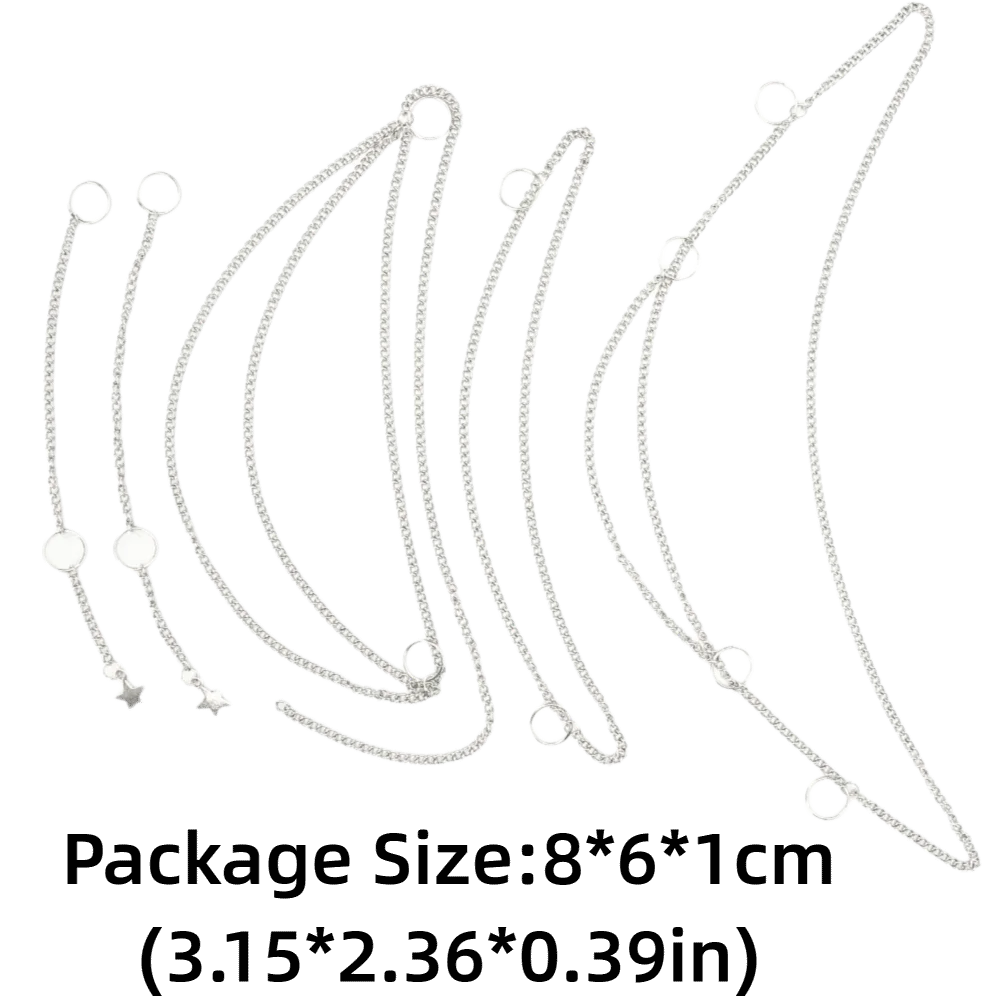Silver Hair Braid Chains | Goth Punk Hanging Beads – 5-Piece Set Hair Braid Chains QXL