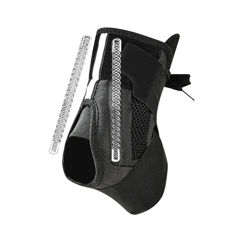 Sports Ankle Brace with Straps | Running, Basketball & Football Ankle Brace Support QXL Black M