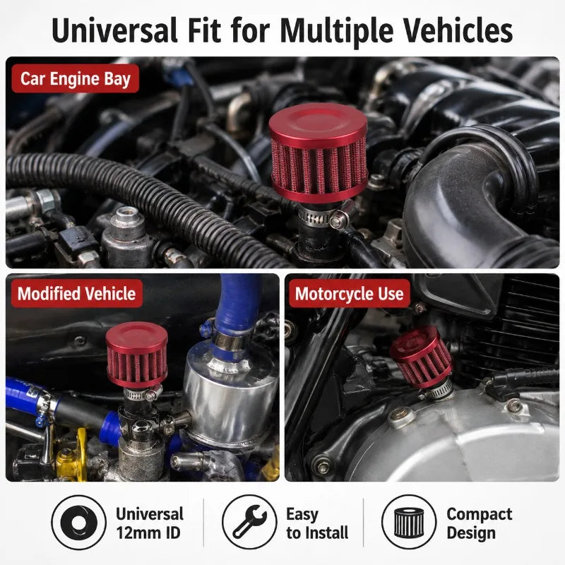 12mm Mini Mushroom Breather Filter | Car & Motorcycle Breather Filter QXL