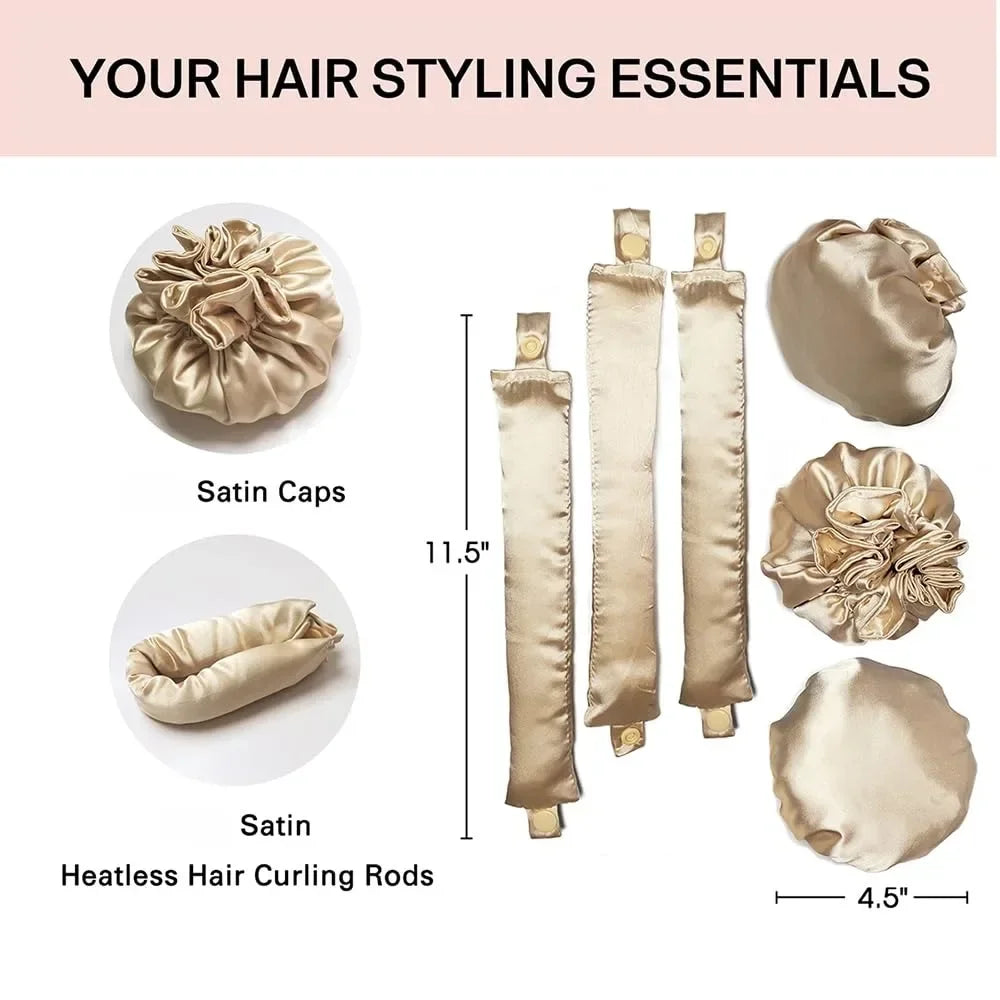 Heatless Curling Rod Headband | No Heat Soft Hair Rollers Heatless Hair Curler QXL