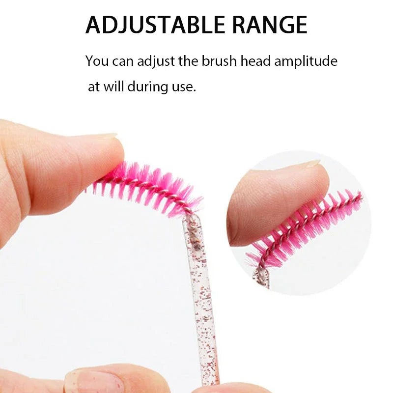 100-Pack Disposable Mascara Wands & Eyebrow Spoolie Brush Set Disposable Spoolie Brush QXL