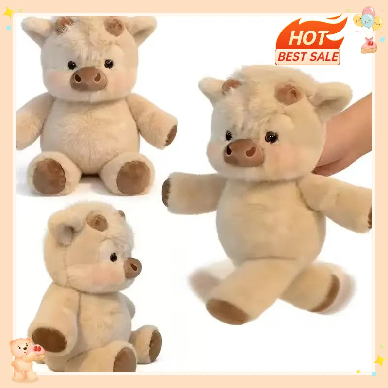 Highland Cattle Plush Toy – Soft Huggable Cow Stuffed Animal Plush Stuffed Animal QXL