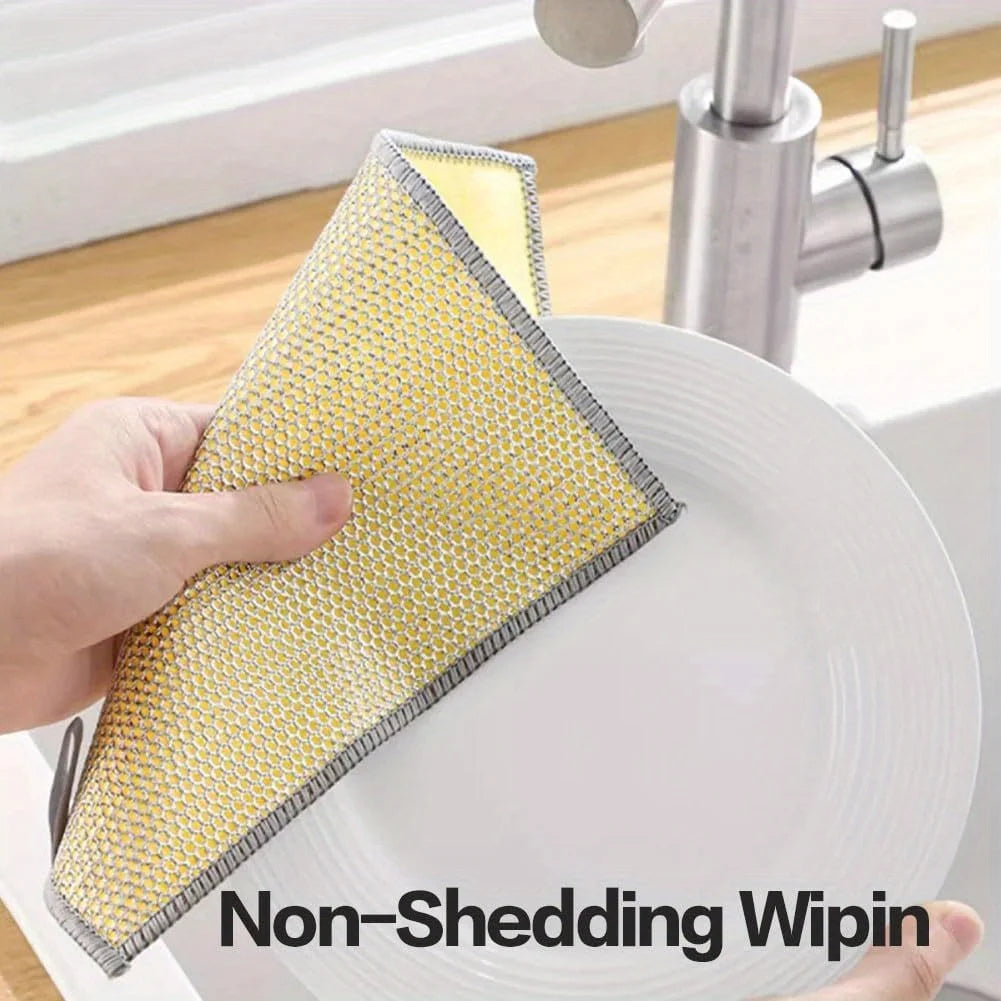 Double-Sided Coconut Shell Scrubbing Cloths | Non-Scratch 10-Pack Kitchen Scrubbing Cloth QXL