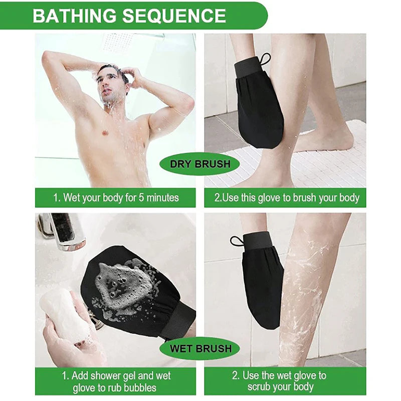 Moroccan Hammam Exfoliating Glove | Kessa Bath Scrub Mitt Exfoliating Bath Glove QXL