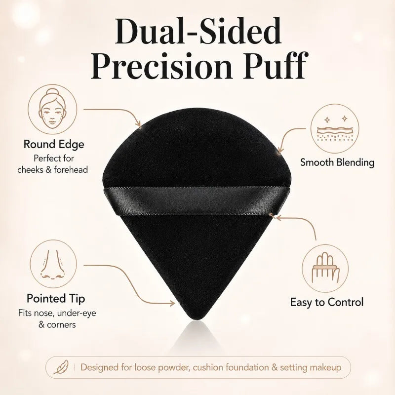 6-Pack Triangle Velvet Makeup Puff Set with Storage Box Velvet Makeup Puff Set QXL
