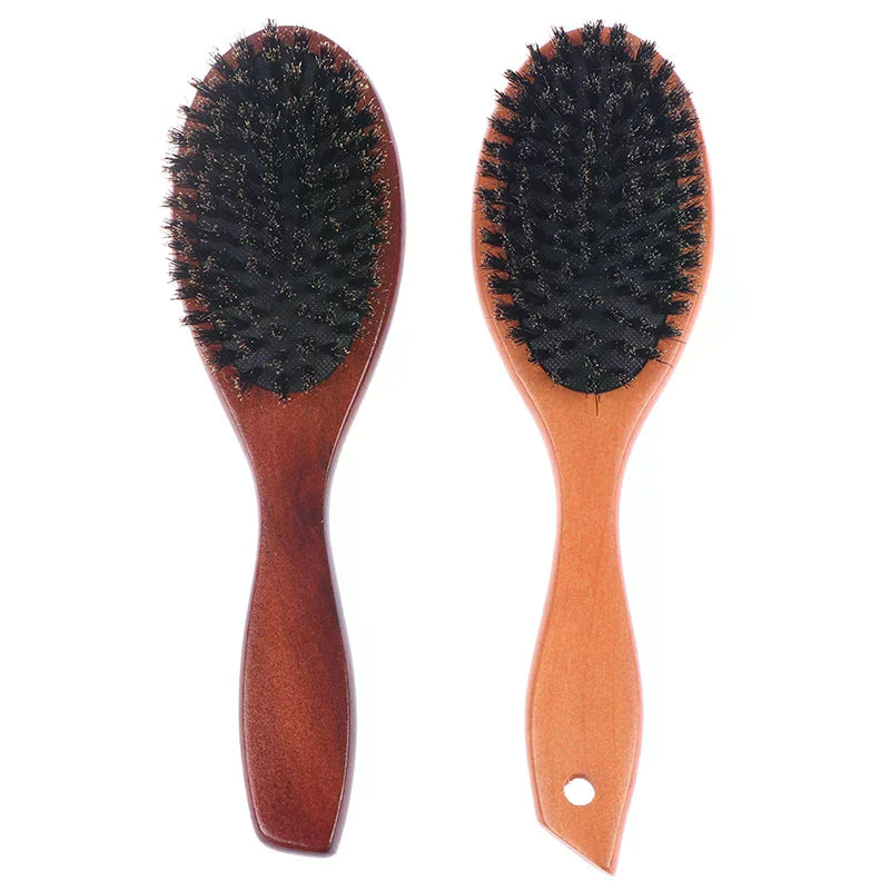 Wood Handle Beard Brush | Imitation Boar Bristle Grooming Beard Grooming Brush QXL