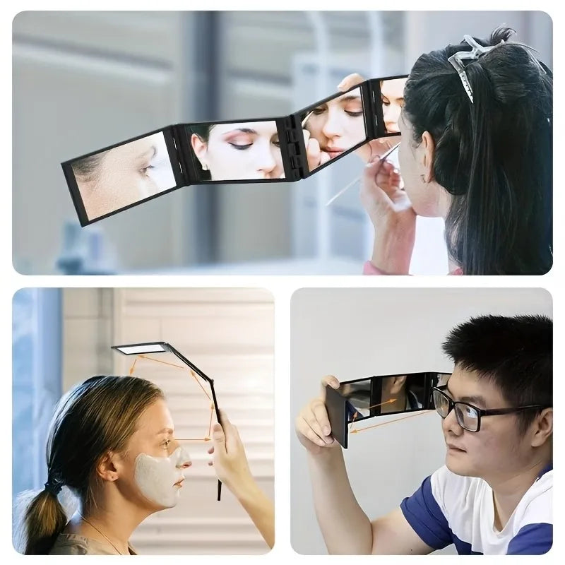 4-Sided Folding Compact Mirror | Multi-Angle Portable Mirror Folding Compact Mirror QXL