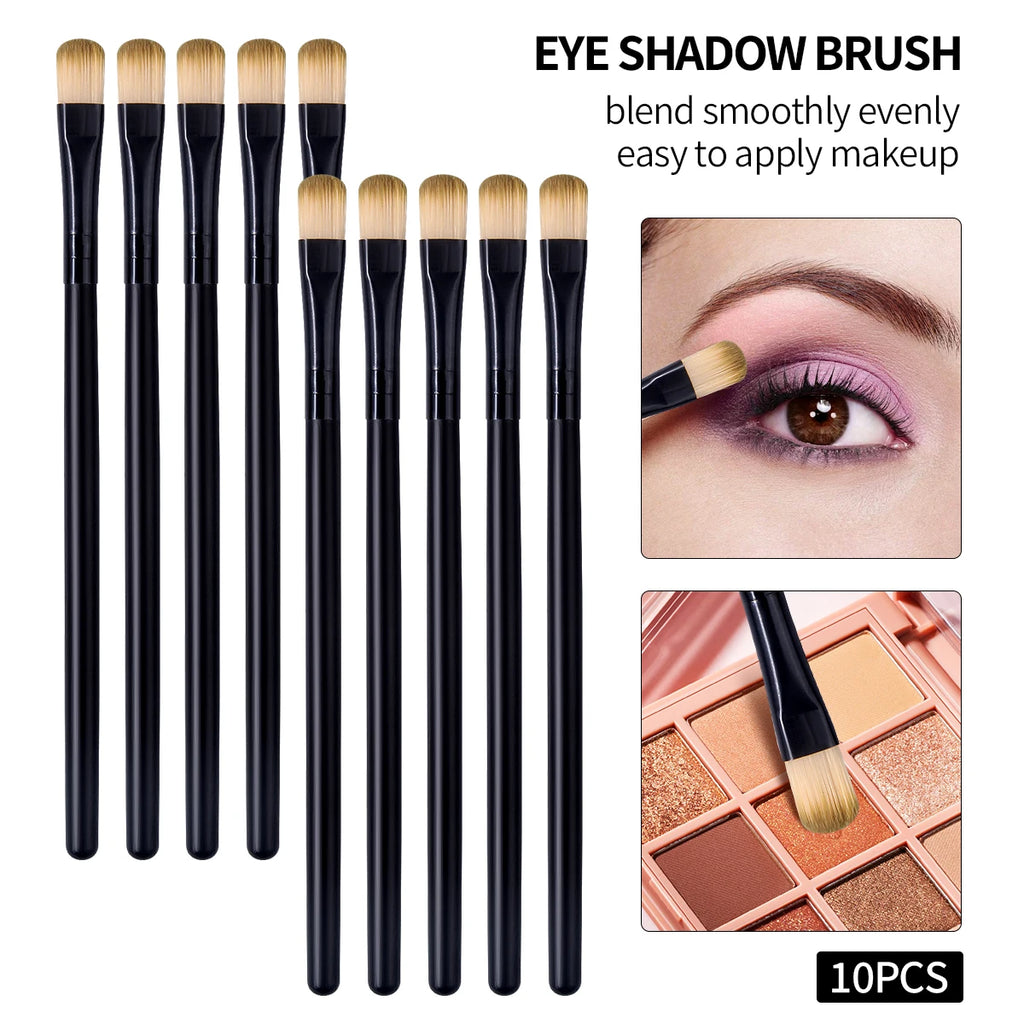 KOSSHOW 10-Pc Eyeshadow Brush Set | Soft Nylon Eye Brushes Eyeshadow Brush Set QXL black