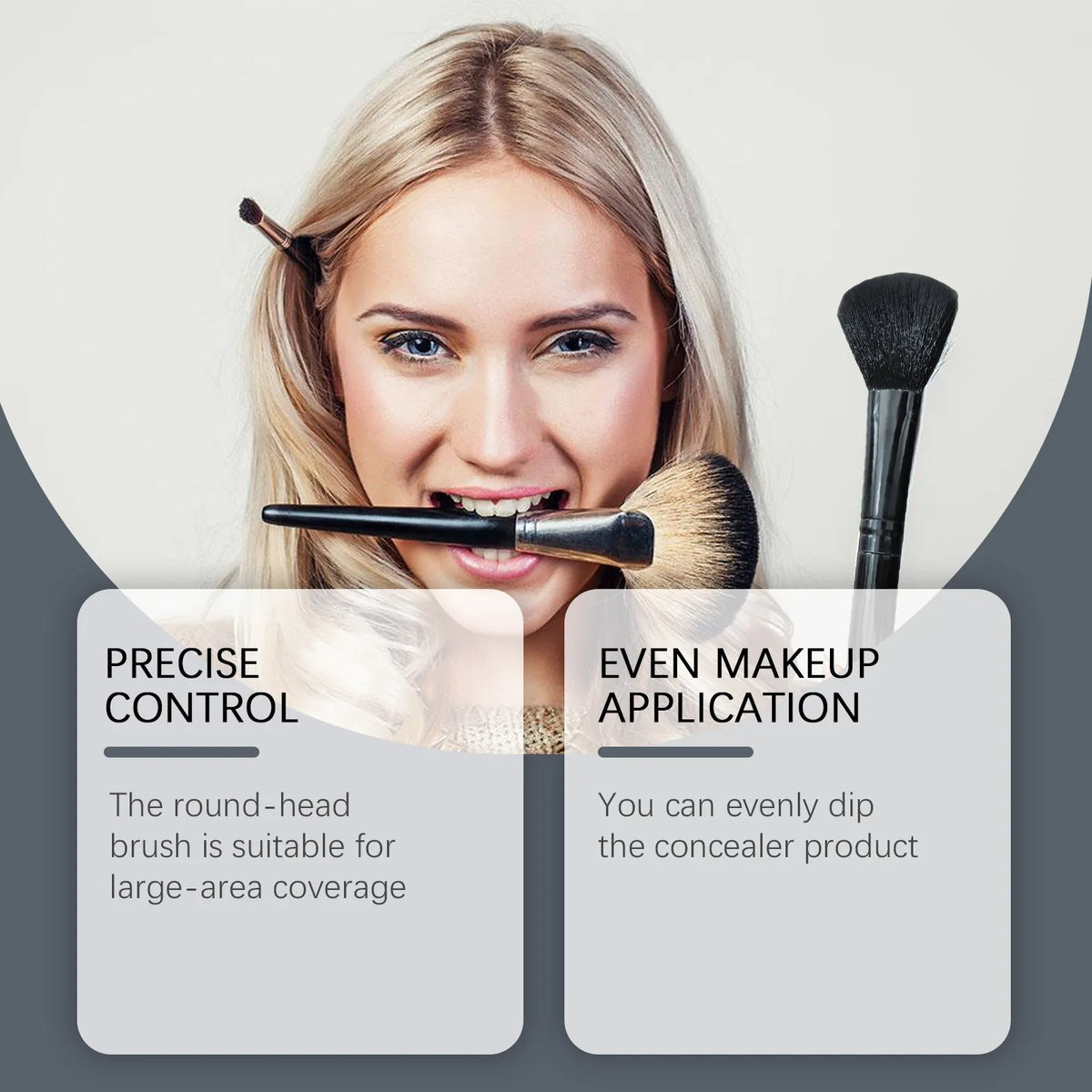 Contour Brush Set – Blush, Bronzer & Setting Powder Contour Makeup Brush QXL