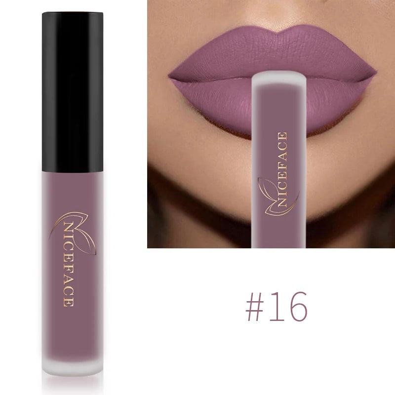 QiBest Matte Liquid Lipstick | Velvet Long-Lasting Lip Gloss Matte Liquid Lipstick QXL 16