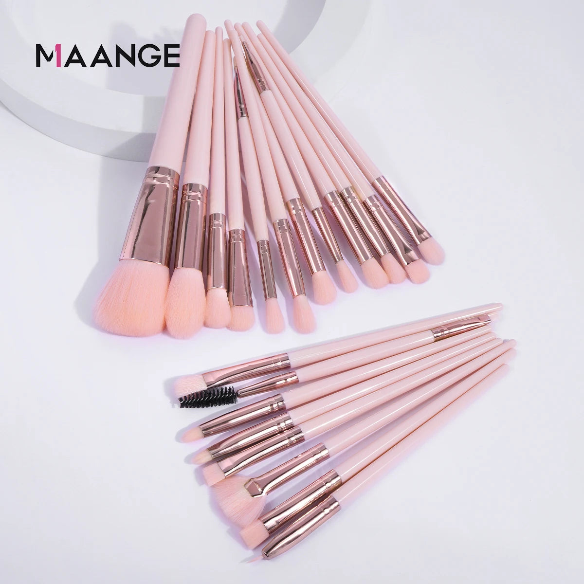 MAANGE 20-Pc Makeup Brush Set | Foundation, Eye & Face Brushes Makeup Brush Set QXL Pink