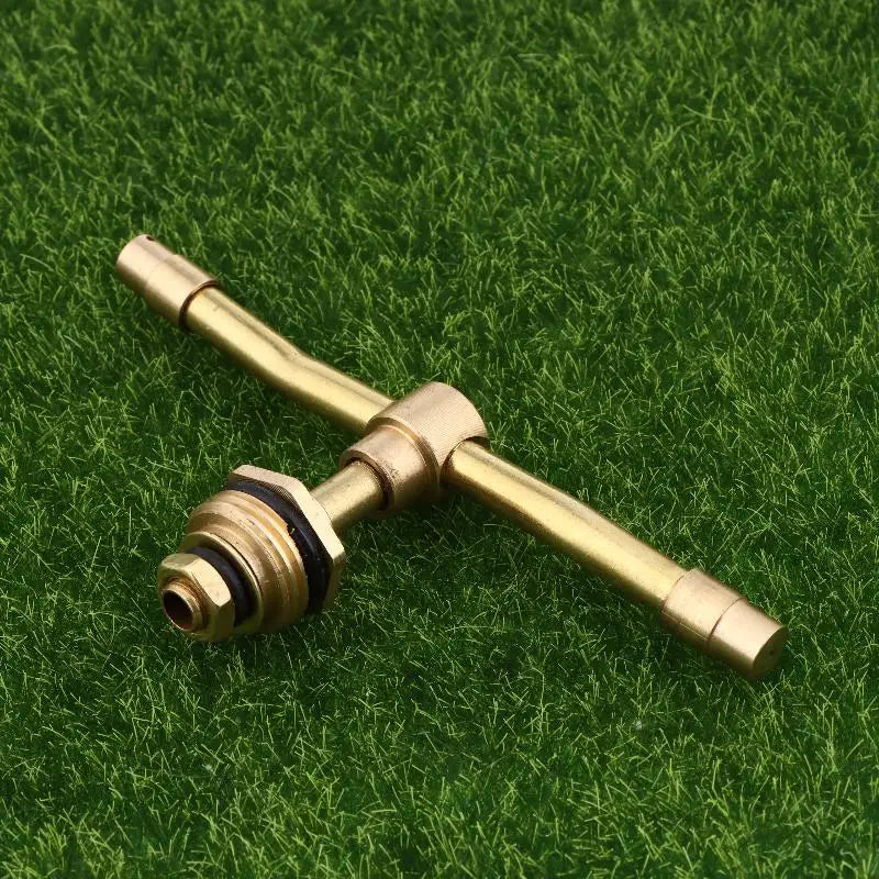 2-Arm 360° Rotating Brass Garden Sprinkler | 7–11m Coverage Garden Sprinkler Nozzle QXL