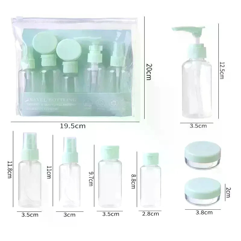 Travel Refillable Bottle Set | 8-Pc Leak-Proof Cosmetic Kit Travel Bottle Set QXL