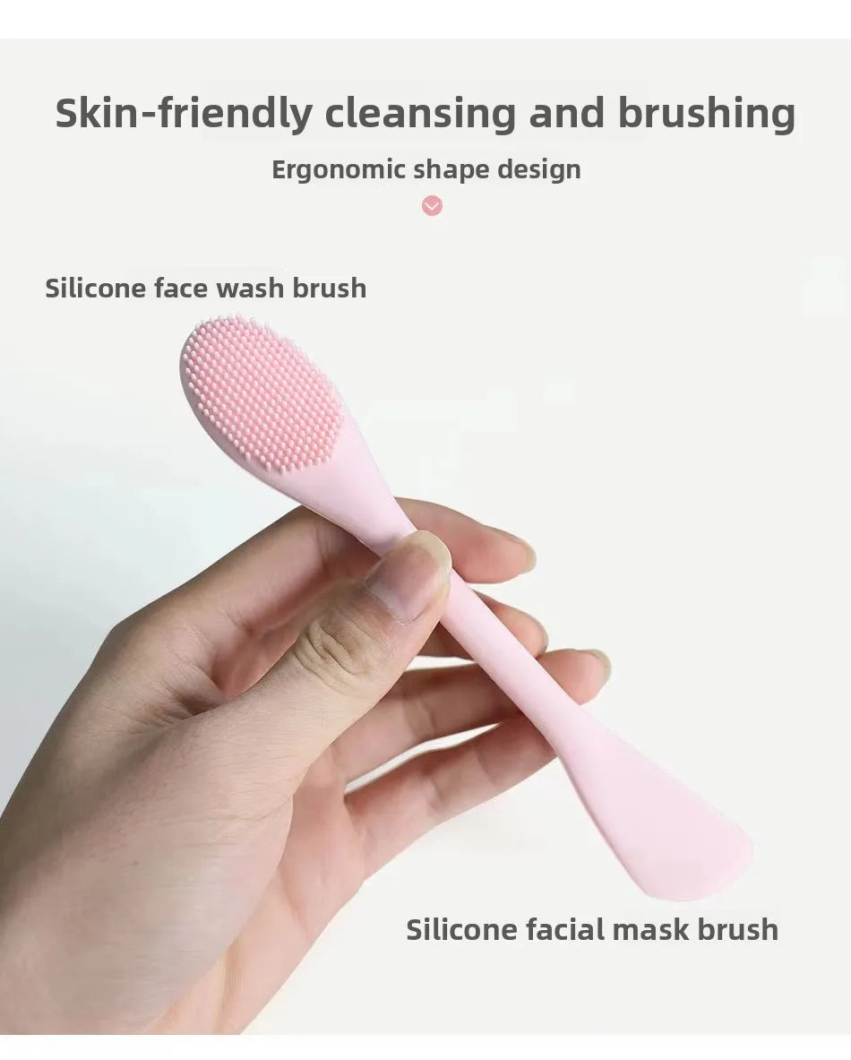 Double-Headed Silicone Face Cleansing & Mask Brush Silicone Face Brush QXL