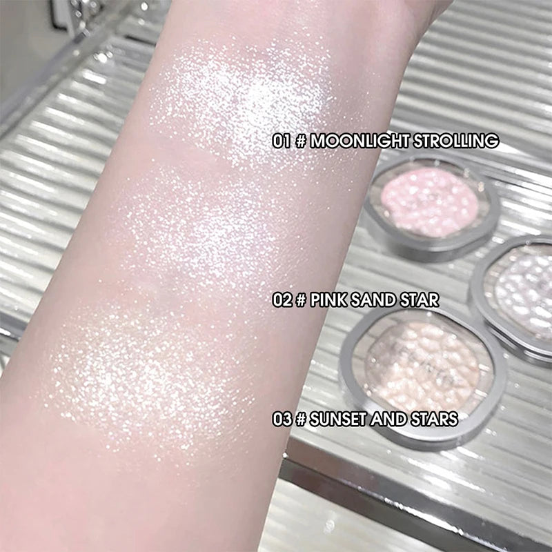 Pearlescent Glitter Eyeshadow | High-Gloss Shimmer Single Pan Glitter Eyeshadow QXL