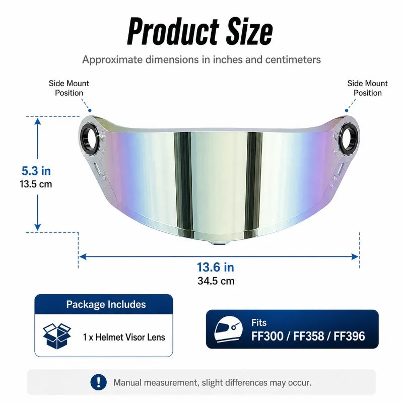 Motorcycle Helmet Visor Lens for FF300 FF358 FF396 | PC Shield Helmet Visor Lens QXL