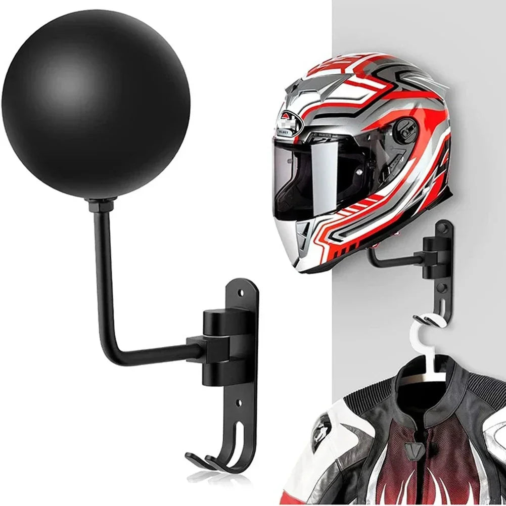 180° Rotating Wall-Mount Helmet Holder | Aluminum & Steel Wall Helmet Rack QXL