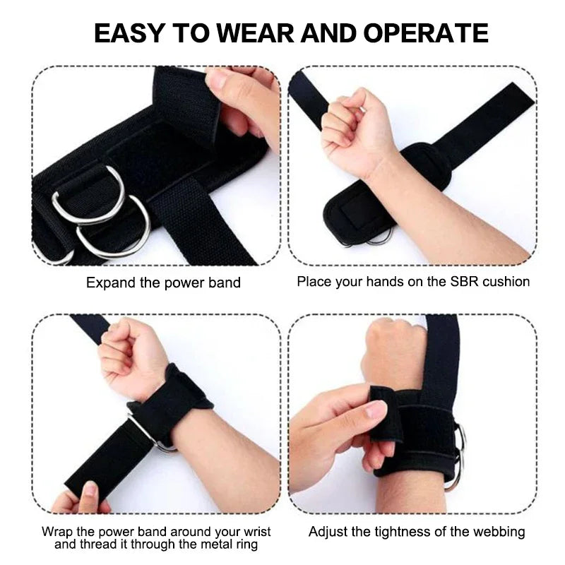 2-in-1 Weightlifting Wrist Straps with D-Ring | Gym Deadlift Weightlifting Wrist Straps QXL