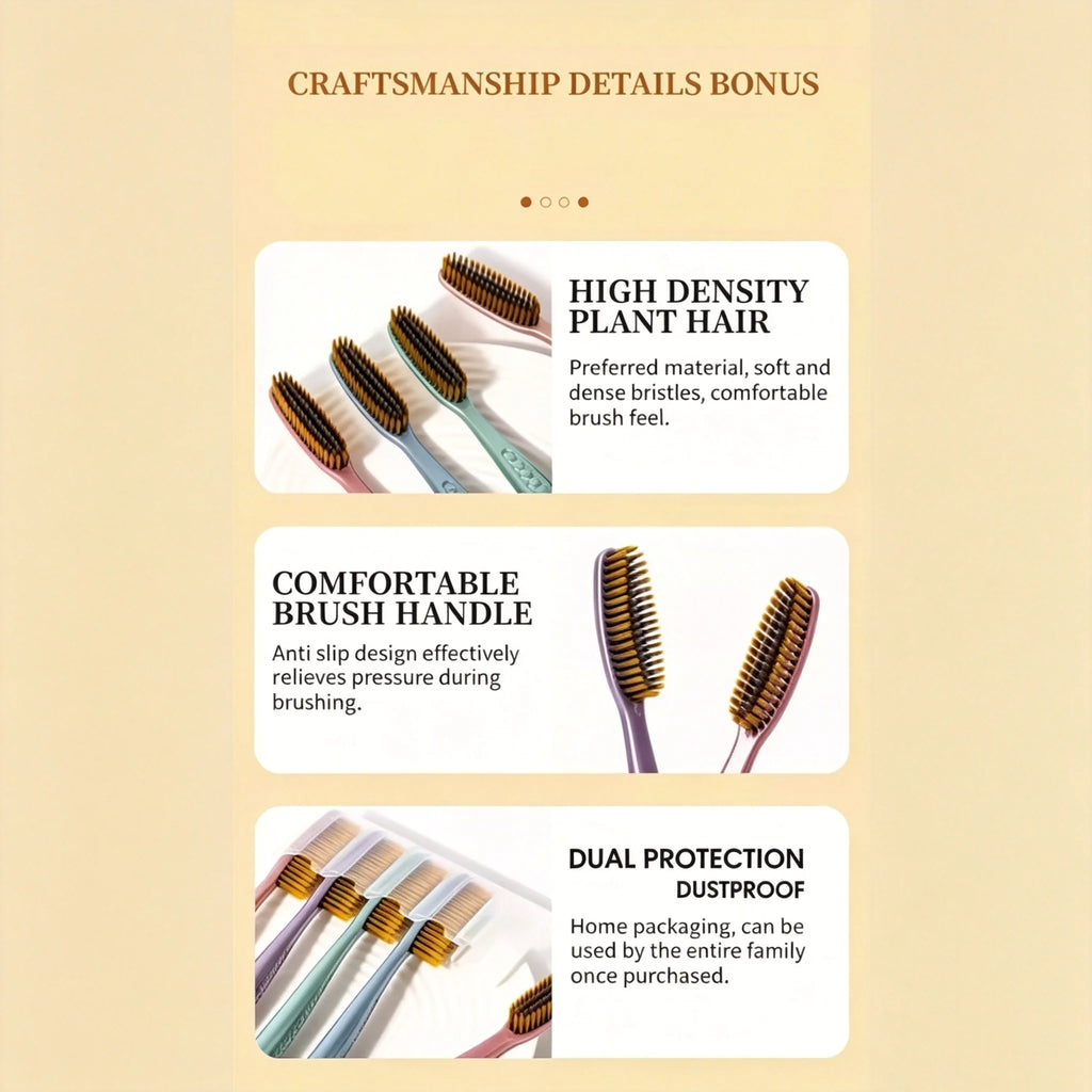 5-Pack Soft Bristle Toothbrushes | Curved Head Adults Manual Toothbrush Set QXL