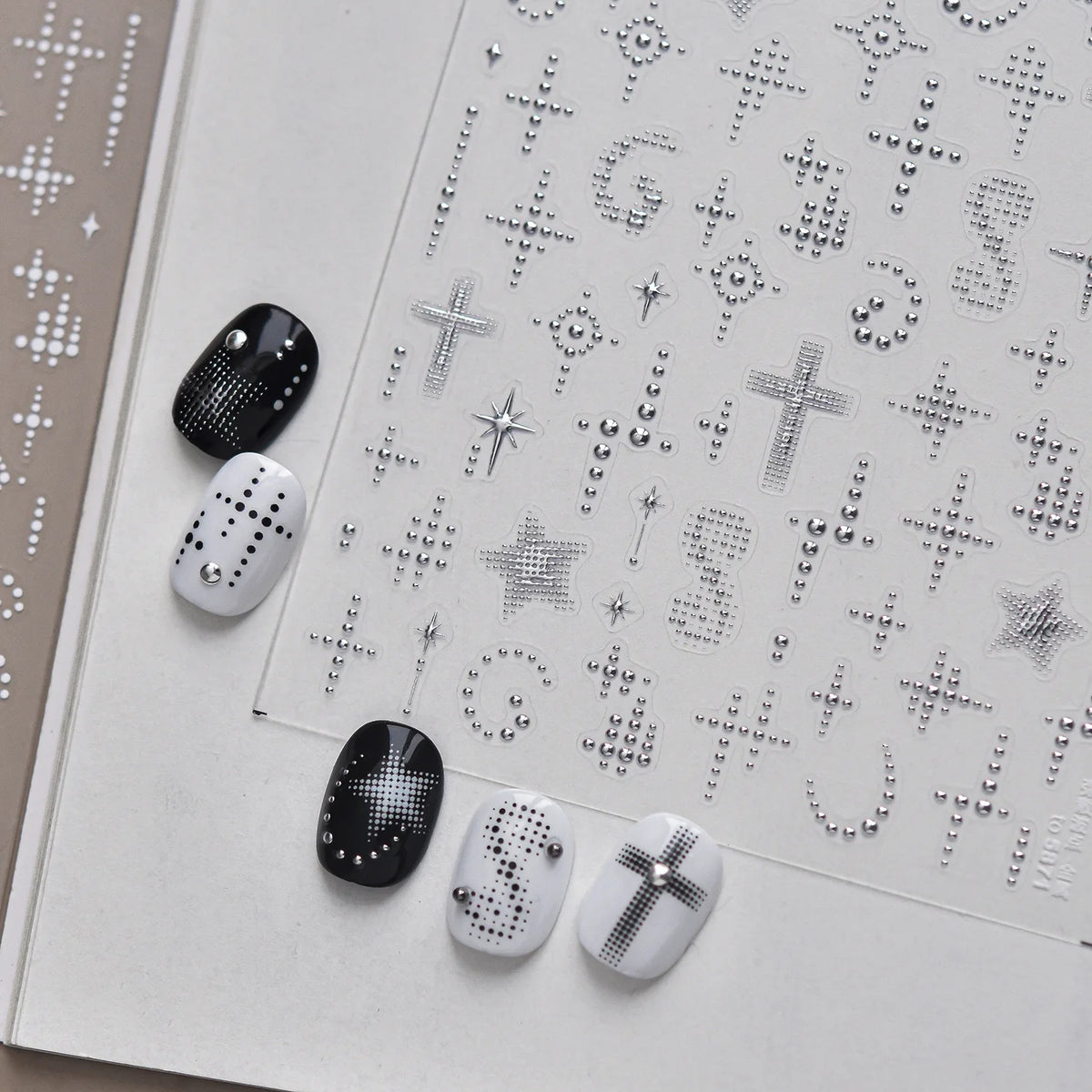 5D Gradient Nail Stickers | Polka Dot, Star & Crescent Decals Nail Art Stickers QXL