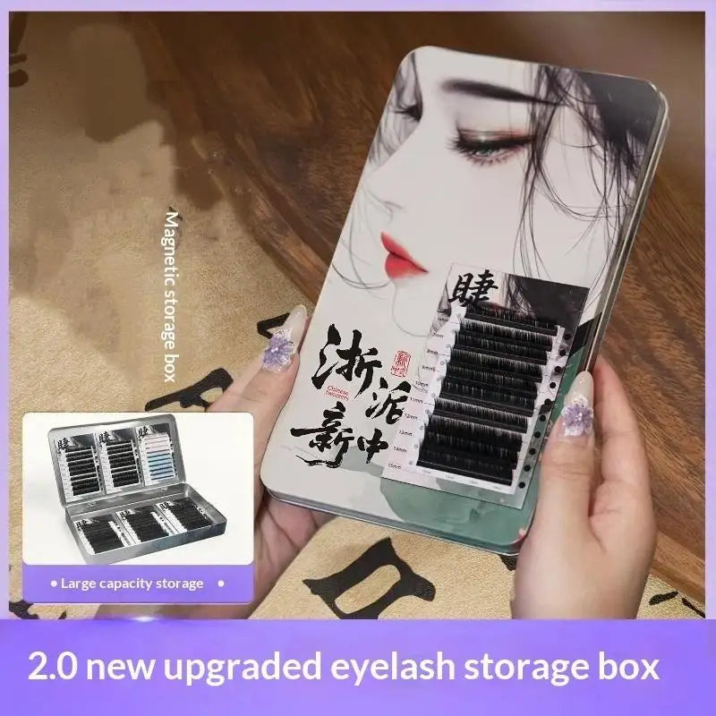 Magnetic Eyelash Storage Case | 7-Pc Chinese Art Lash Box Lash Storage Organizer QXL Default Title