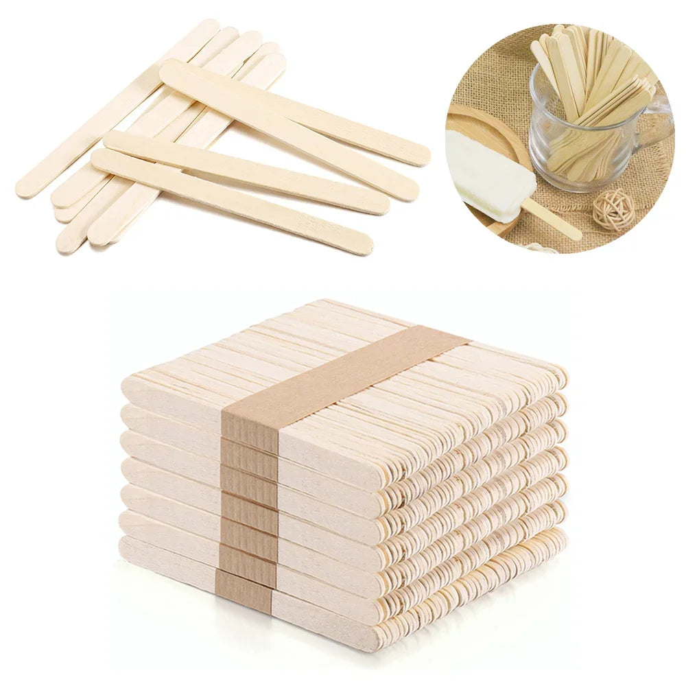 Wood Craft Sticks for Epoxy Resin & DIY Projects | 50/100/150 Pcs Craft Stir Sticks QXL