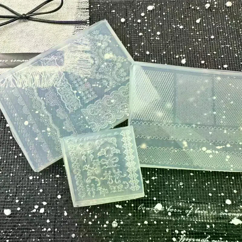 3D Silicone Lace Ribbon Nail Art Mold | DIY Jewelry Crafts Silicone Nail Mold QXL