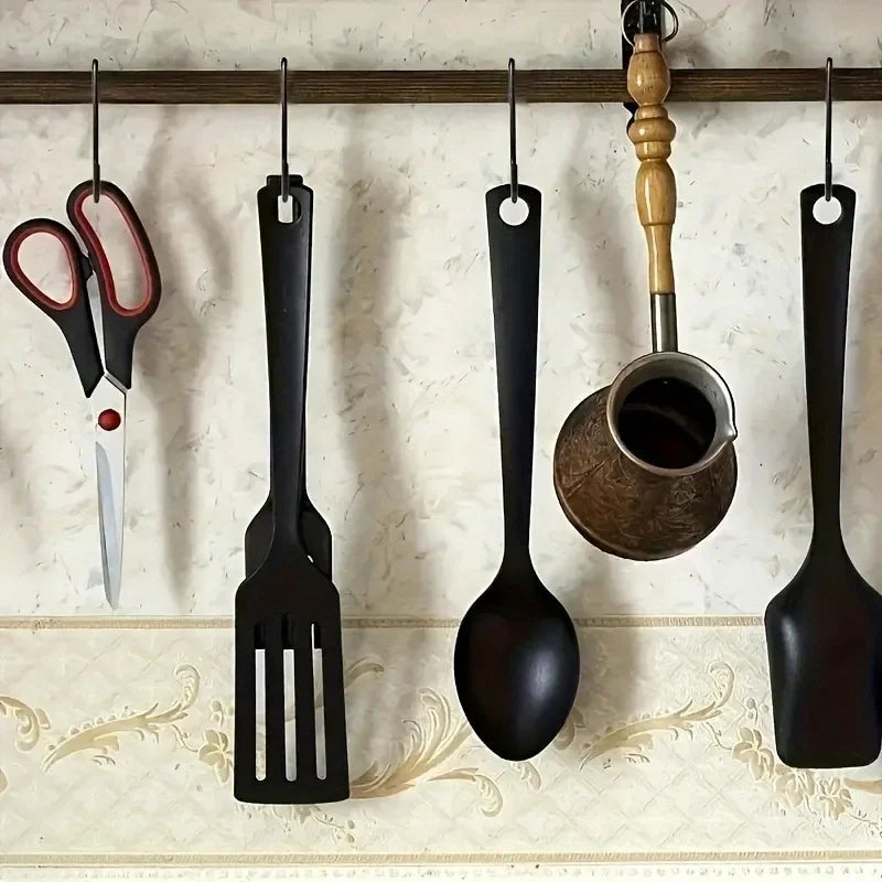23-Piece Black Stainless Steel Multifunction Hooks Set Wall Hooks Set QXL