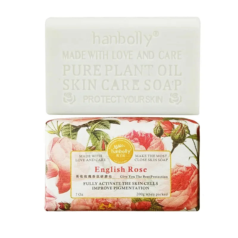 200g French Lavender Rose Sea Salt Soap Bar | Collagen Brightening Handmade Soap Bar QXL