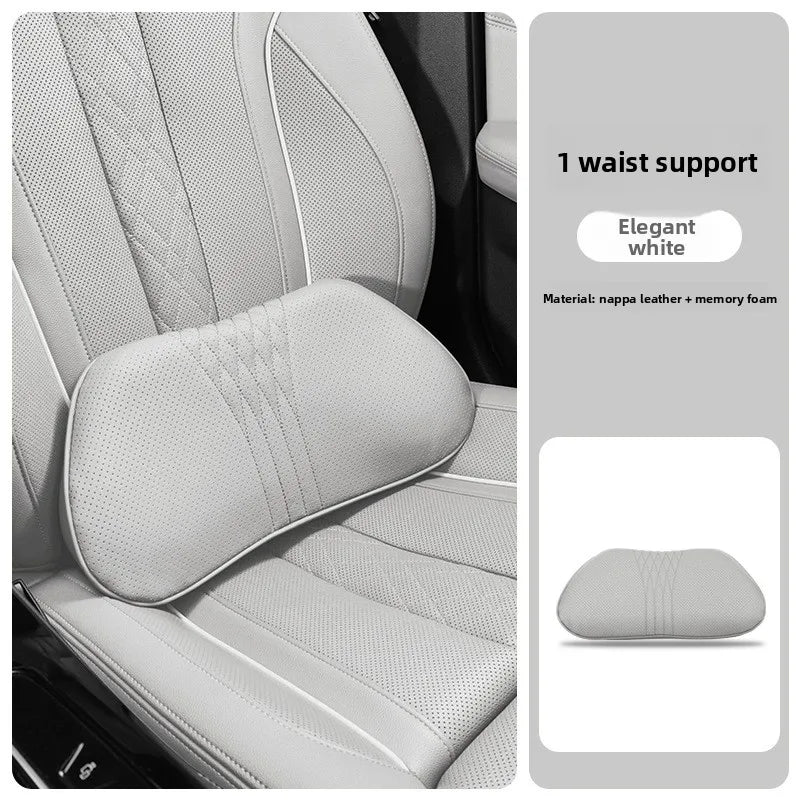 Car Memory Foam Neck Headrest Pillow | Leather Seat Cushion Car Headrest Pillow QXL Backrest-F