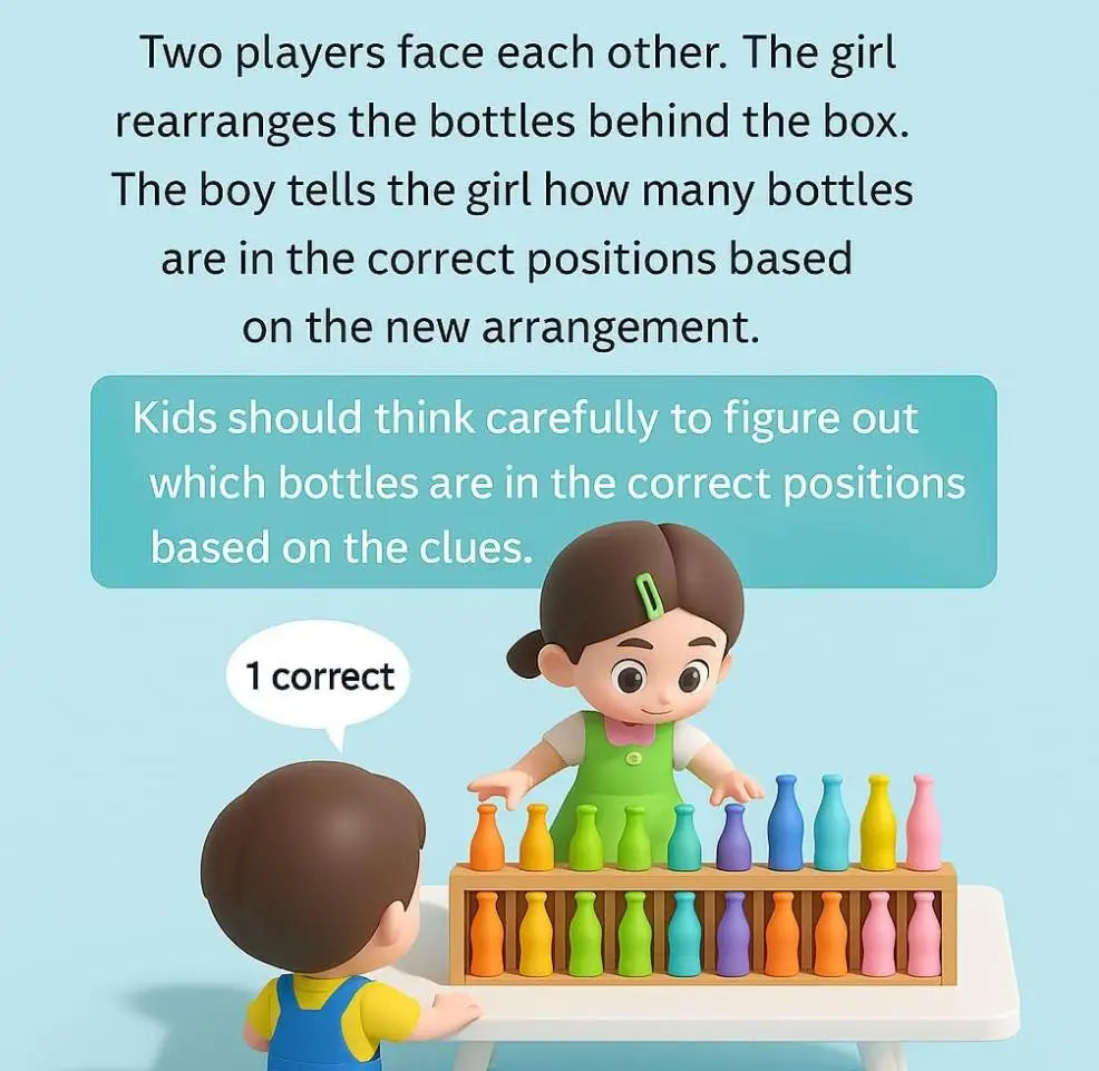 Wooden Bottle Guessing Game | Reusable Memory Puzzle Toy Memory Puzzle Toy QXL