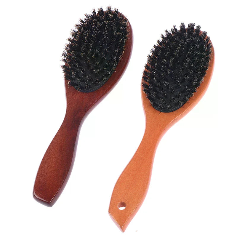 Wood Handle Beard Brush | Imitation Boar Bristle Grooming Beard Grooming Brush QXL