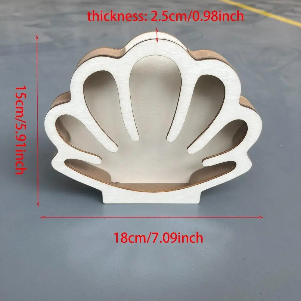 Wooden Seashell Display Box with Acrylic Window | Coastal Decor Keepsake Display Box QXL