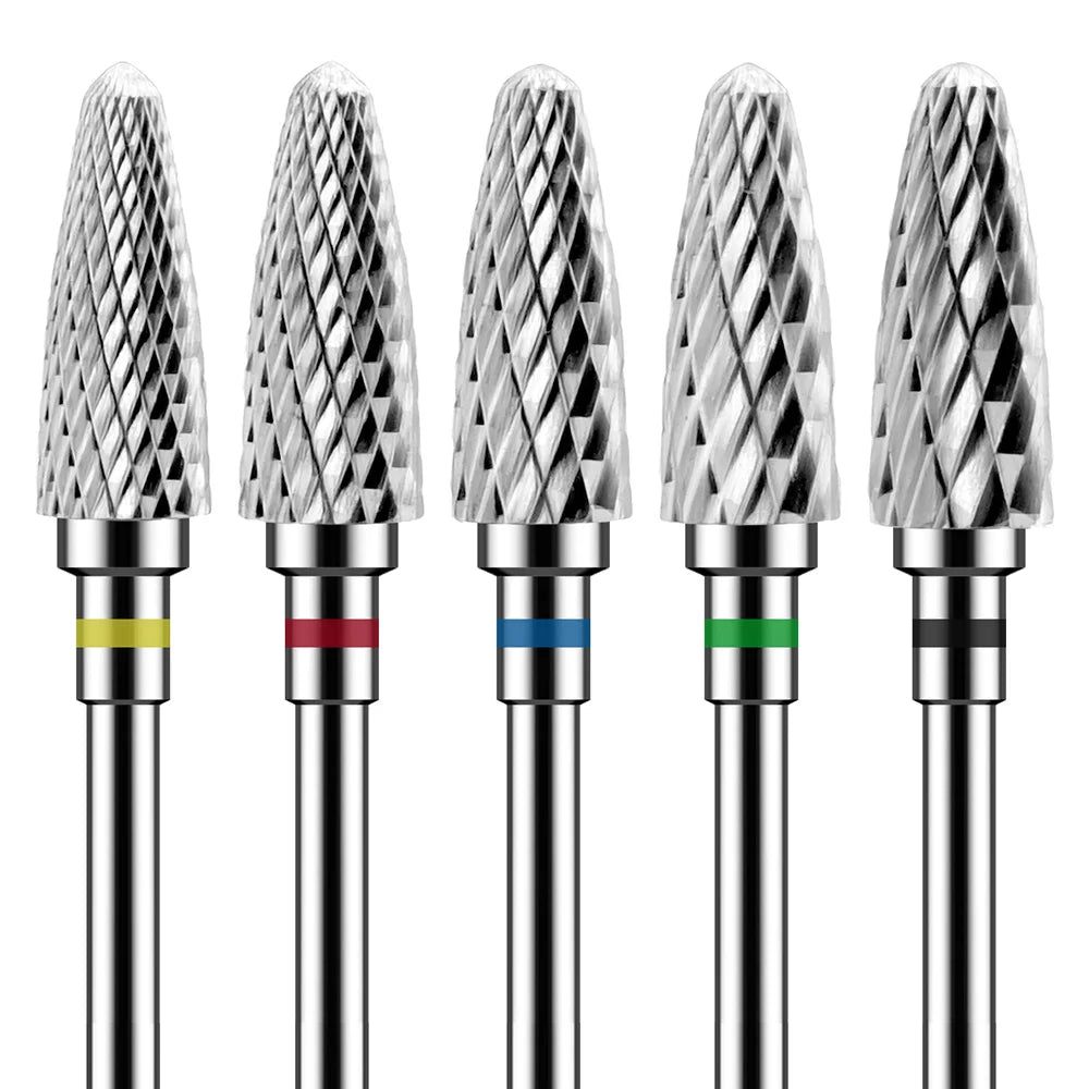 FUMOSIK Tungsten Carbide Nail Drill Bits – 1/2/4/5 Pcs Nail Drill Bits QXL Black