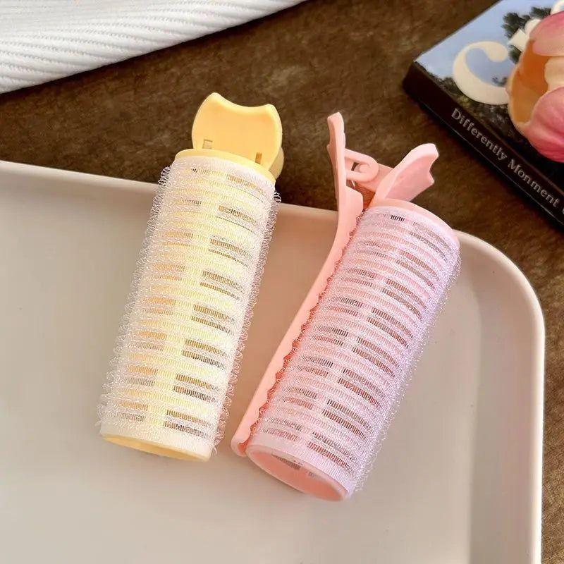 Heatless Hair Curler Clips | Overnight Bang Roller 1-2pc Heatless Hair Curler QXL Yellow Pink 2Pcs