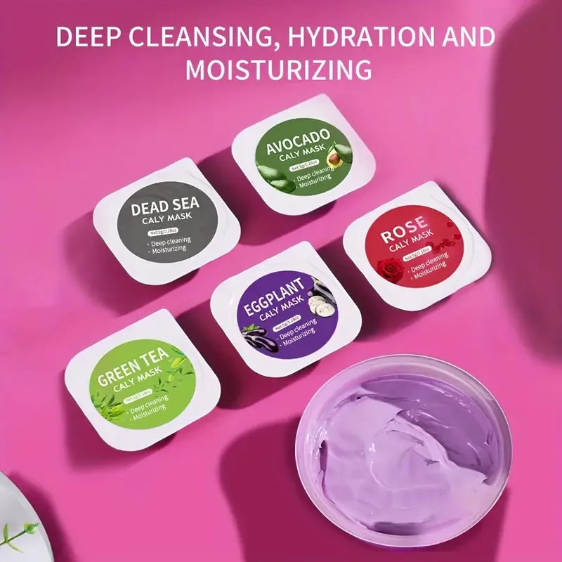 VERONNI 10-Pack Clay Face Masks | Rose, Green Tea, Eggplant Clay Face Mask QXL