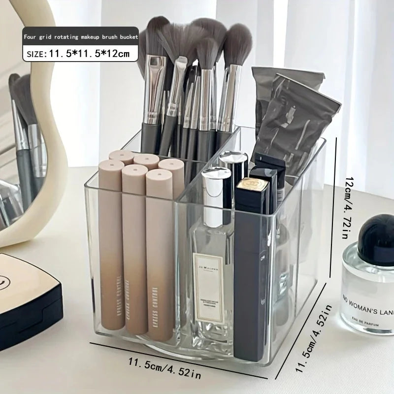 360° Rotating Acrylic Makeup Brush & Cosmetic Organizer Makeup Brush Organizer QXL