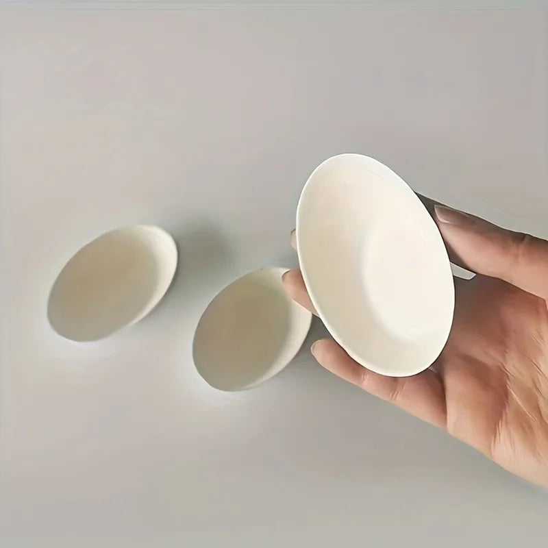 10-Pack Mini Disposable Sugarcane Plates | Cake & Dipping Saucers Disposable Plates QXL