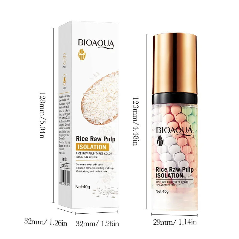 BIOAOUA Tri-Color Rice Pulp Primer BB Cream – 40g BB Cream Primer QXL