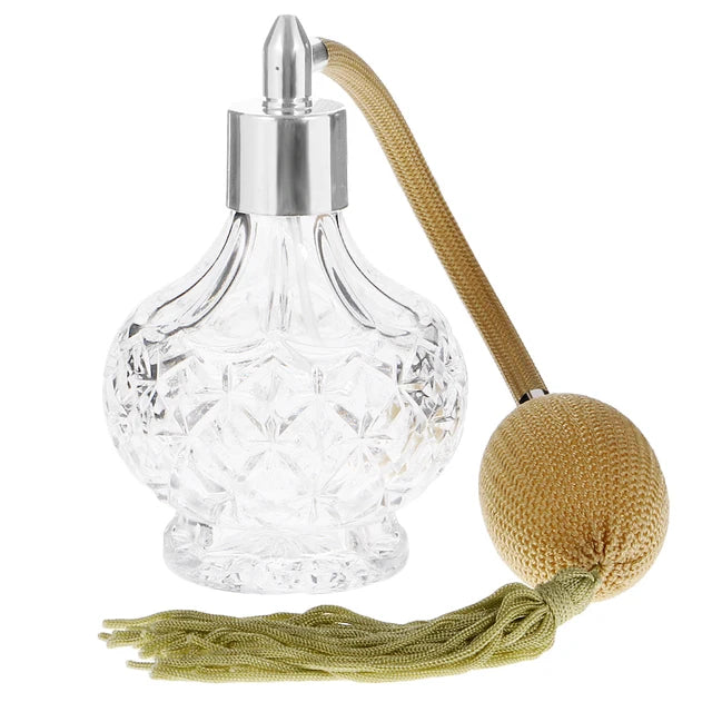 80ml Refillable Glass Perfume Bottle | Gold Atomizer & Tassels Perfume Atomizer Bottle QXL 80ml yellow long