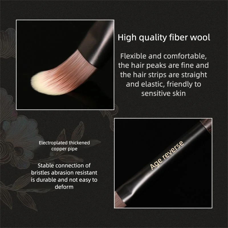 Sandalwood Flat Concealer Brush | Tongue-Shaped Soft Bristles Concealer Brush QXL